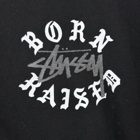 STUSSY x BORN x RAISED joint series FW23 letter LOGO zipper hoodie